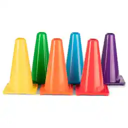 مخروط‌های وینیل انعطاف‌پذیر با دید بالا Champion Sports - مجموعه‌های مخروطی تک و متنوع در ارتفاع‌ها و رنگ‌های متعدد