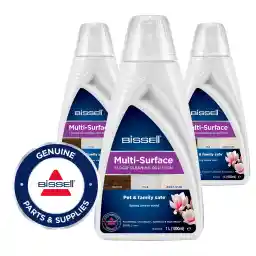 BISSELL Vloer Schoonmaakmiddel Pakket, Multi-Surface Vlekkenreiniger voor Houten Vloeren, Laminaat en Tapijten, 3 x 1 Liter, Voor CrossWave, SpinWave en HydroWave, 2885