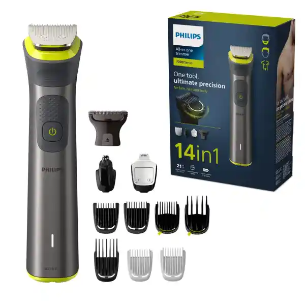 Philips Multigroom 7000-serie All-in-One trimmer, 14-in-1 apparaat voor gezicht, hoofd en lichaam - ultieme precisie, 21 lengtestanden (0,5-16 mm) (model MG7930/15)