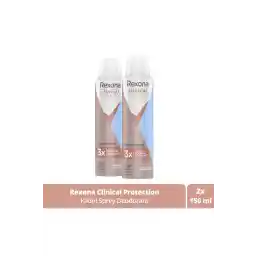 اسپری دئودورانت زنانه محافظ بالینی Rexona 96 ساعت محافظ 150 میلی لیتر X2