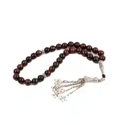 AC&L Brown Mix Natural Agate Tasbeeh Prayer Beads - 8mm Stones
