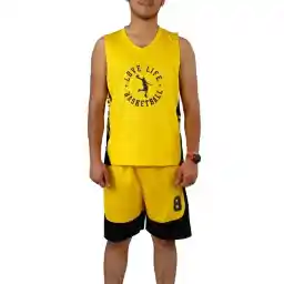 ست رکابی شلوارک بسکتبال LOVE LIFE NZD | زرد
