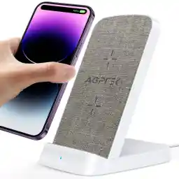 شارژر بیسیم AGPTEK، پایه شارژ بیسیم سریع 15 واتی، گواهی Qi برای iPhone 14/13/12/12 Pro/11/11 Pro Max/XS Max/XR/XS/X/8، برای Samsung Galaxy S22/S21/S20/S10 /S9/S8