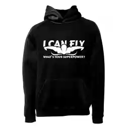 هودی ورزشی شنا فشن لاین SWM 100 | مشکی/سفید