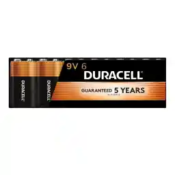 باتری 9 ولت مسی Duracell، بسته 6 عددی، باتری 9 ولتی با قدرت طولانی مدت، باتری آلکالین 9 ولت همه منظوره برای دستگاه های خانگی و اداری