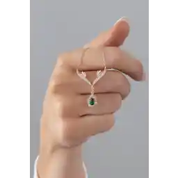 مدل قطره سنگ زمرد نقره عیار 925 ESSARE گردنبند نقره زنانه