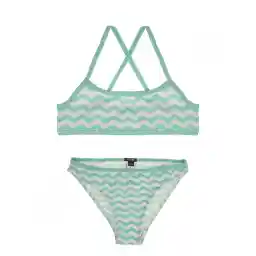 مایو شنا بچه گانه دخترانه دو تکه بندی KIABI 02 MGH | سبز/سفید