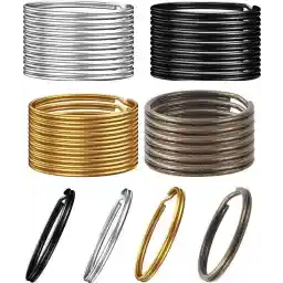 50 Stuks Karabijnhaak met 50 D Sleutelringen Zilver - Musketonhaak Sleutelhanger - Keychains voor Volwassenen - Sieraden Maken Mini Musketon ringetjes - Auto Klein Carabiner Sleutel Hanger, Houder - DIY Karabijn Haak Ringen - Karabijnsluiting Hobby