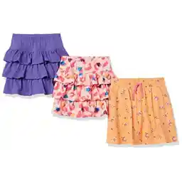 Amazon Essentials Girls and Toddlers' Knitted Ruffle Scooter Skirts (Previously Spotted Zebra), Multipacks