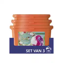 کپسول های شستشوی 3 در 1 نارگیل رنگی Robijn Collections، برای لباس های رنگی و رنگی - 3 x 15 شستشو - بسته ارزشی