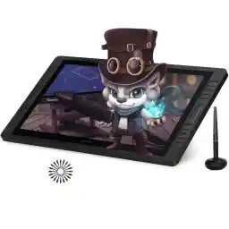 تبلت گرافیکی HUION Kamvas Pro 22 2019 با صفحه نمایش، مانیتور طراحی گرافیکی با صفحه نمایش کاملاً لمینیت ضد تابش، 120% sRGB، زمان پاسخ 8 میلی ثانیه، نمایشگر قلم با پایه قابل تنظیم