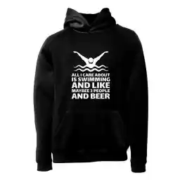 هودی ورزشی شنا فشن لاین SWM 44 | مشکی/سفید