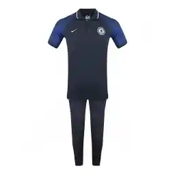 ست پولوشرت شلوار فوتبال هتلی چلسی نایک | سرمه ای