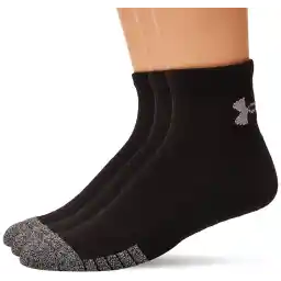 Under Armour Unisex Heatgear Quarter 3pk Trainer Socks with Cooling, Drying Technology, Anti-Odour Fabric Compression Socks plus Arch Support