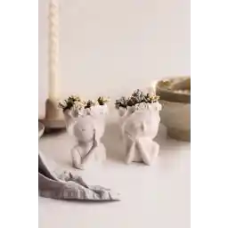 گلدان تزیینی خواهران دوتایی LALEZEN HOME (شامل گل)