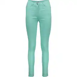 شلوار کتان پاورکش آگورا فیروزه ای مدل 128