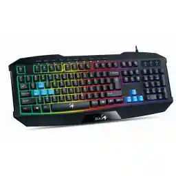 کیبورد مخصوص بازی جنیوس Scorpion K215 سوئیچ ممبران، Full-Size، نورپردازی RGB