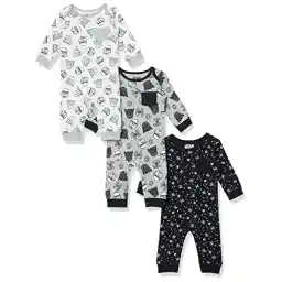 Amazon Essentials Disney | Star Wars | Princess Baby Girls' Cotton Coveralls, Pack of 3