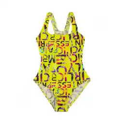 مایو شنا بچه گانه دخترانه یک تکه پشت قهرمانیRIVAGE LINE - 2202 HMK | فسفری