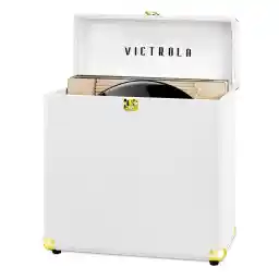 Victrola Vintage Vinyl Record Storage and Carrying Case, Fits All Standard Records - 33 1/3, 45 and 78 RPM, Holds 30 Albums, Perfect for Your Treasured Record Collection, White, 1SFA (VSC-20-WHT)
