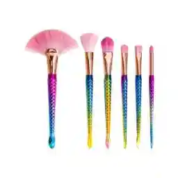 ست براش آرایشی سوییت رز مدل Scales طرح پری دریایی مجموعه 6 عددی