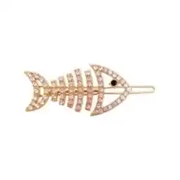 گیره مو نگینی طرح فسیل ماهی مدل ZV 114