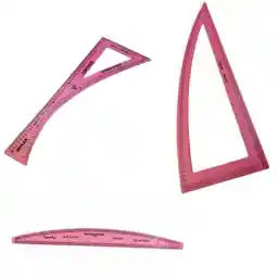 گونیا و خط کش مولر خیاطی زمرد کد 1487 مجموعه 3 عددی