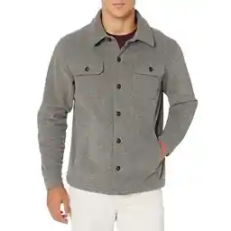 Amazon Essentials Men's Long-Sleeve Polar Fleece Shirt Jacket for Winter