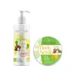 پکیج لوسیون و اسکراب بدن شی باتر تاپ شاپ مجموعه 2 عددی