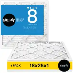 Simply 10x10x1 Air Filter, Merv 8, MPR 600, 4 Pack, For Home AC Furnace & HVAC (Actual Size: 9.75"x9.75"x0.75") DUST, Pet, & Allergy Control
