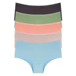 شلوارک زنانه هیلادی لایکرا پنبه ای 5 تیکه کمر بلند تیره نرم