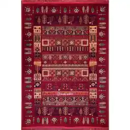 فرش ماشینی هیوا طرح خزان کد 430 زمینه لاکی