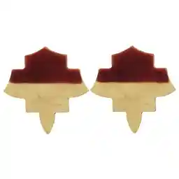 گوشواره فی بی طرح برگ انگور زرشکی