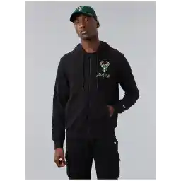 Kapüşon Yaka Siyah Erkek Sweatshırt 60284687NBA SCRIPT FZ MILBUC BLKMP