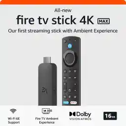 Amazon Fire TV Stick 4K Max streaming device, with AI-powered Fire TV Search, supports Wi-Fi 6E, free & live TV without cable or satellite