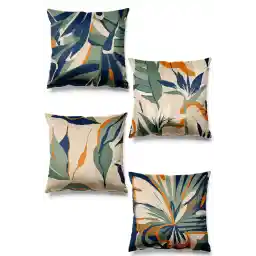 روکش بالش پرتابی جیر چهار تکه طرح شکوفه دو رو Pilloveland