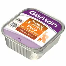 خوراک سگ جمون مدل Pate Puppy & Junior Turkey-00407 با طعم بوقلمون وزن 150 گرم