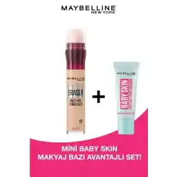 ست آرایش پاک کن فوری ضد پیری Maybelline New York 01 Light + Mini Skin Base Makeup Set 10ml
