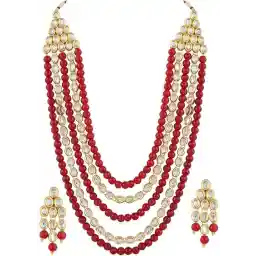 Shining Diva Fashion Latest Stylish 18k Gold Plated Kundan Wedding Necklace Set for Women