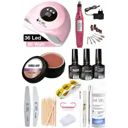 ست ناخن مصنوعی خانگی MOZIUR (ژل سازنده - کاربرد الگو)