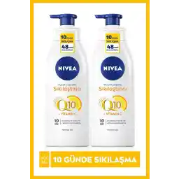 پمپ لوسیون بدن سفت کننده Nivea Q10 400 میلی لیتری X2 تکه، پوستی سفت و نرم در 10 روز، اندازه مناسب