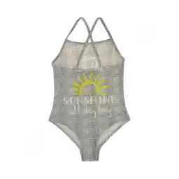 مایو شنا بچه گانه دخترانه یک تکه KIABI 01 MGH | طوسی