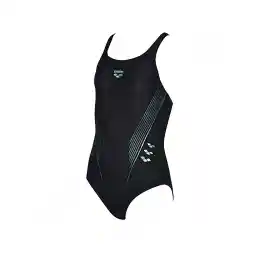 مایو شنا دخترانه یک تکه آرنا پشت قهرمانی Chameleon HMK | مشکی/سبز