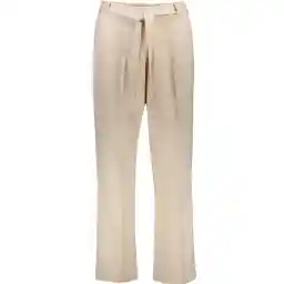 شلوار زنانه دمپا گشادکمرکش دار کرم روشن کد 207