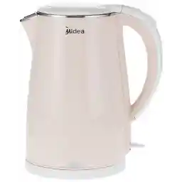 Midea 1.7L Stainless Steel 2200W Cordless Electric Kettle, 360° Swivel Base, Double Wall Cool Touch Body, Power Cord Storage, Auto Cut-off Function, One Touch Lid Opening, Light Orange, MKHJ1705R