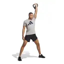 adidas Bisiklet Yaka Düz Gri - Siyah Erkek T-Shirt IB8276 TR-ES FR LOGO T