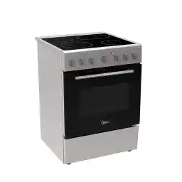 Midea 60x60cm Freestanding Ceramic Cooker with 65L Multifunction Oven, 4 Zones Full Electric Cooking Range Mechanical Timer, Convection Fan, Rotisserie, Sleek Design, Stainless Steel, VC6814