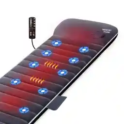 SNAILAX Traagschuim-massage mat met warmte-, verwarmings- en vibratiemassage matras, massagekussen voor het hele lichaam voor pijnverlichting