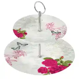 ظرف سرو 2 طبقه پی پی دی طرح رز