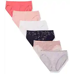 Amazon Essentials Women's Cotton High Leg Brief Underwear (Available in Plus Size), Breathable, Multipacks